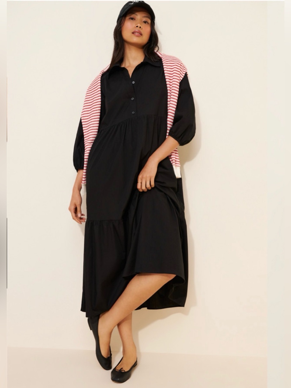 Anthropologie Maeve The Bettina Tiered Shirt Dress. Size: LP.